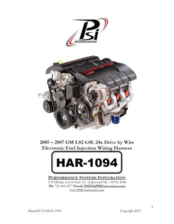 2005 - 2006 24X E40 GEN IV LS2 W/ 4L60E INSTRUCTIONS